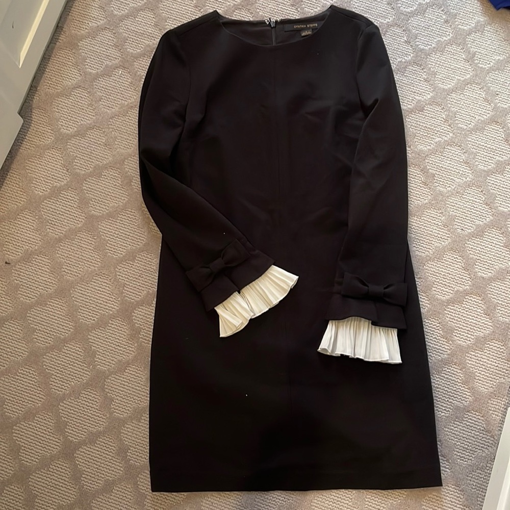 Cynthia Steffe black dress with bow detail